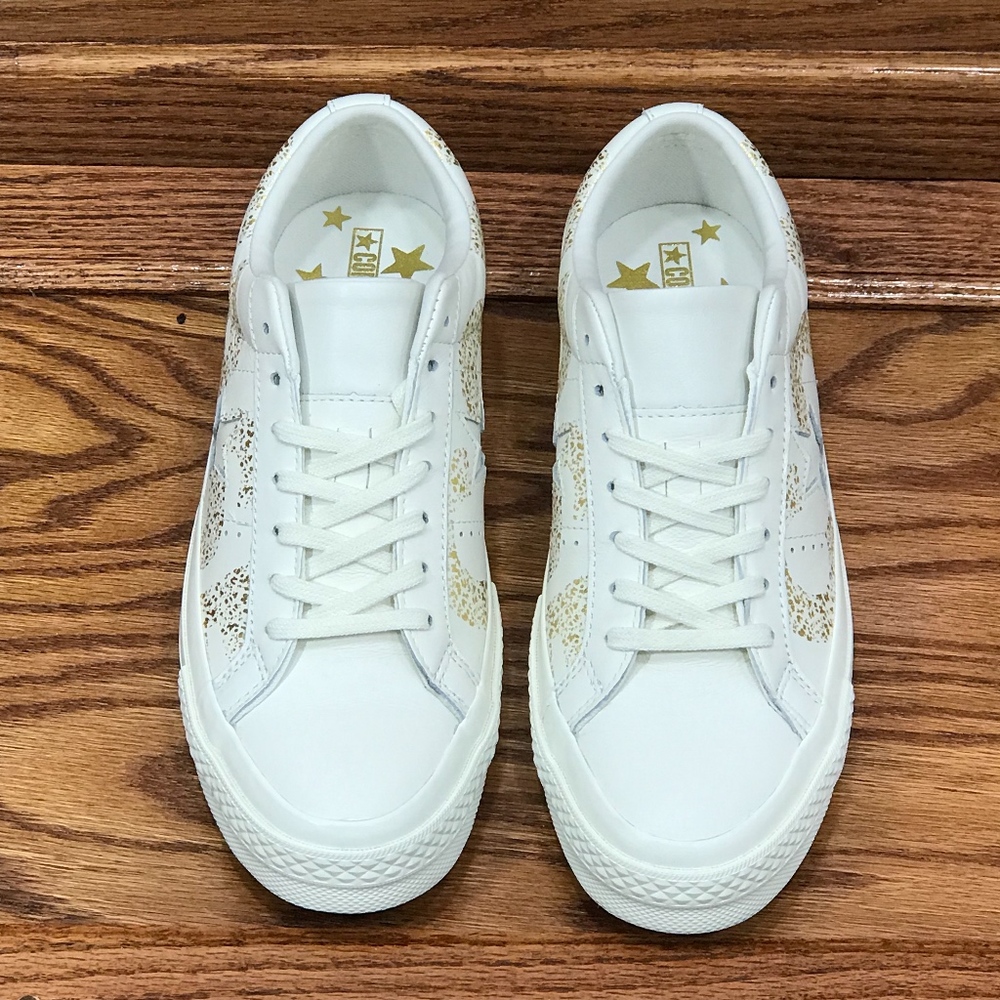 Converse One Star Ox Egret Gold Shoes - Picture 3 of 8